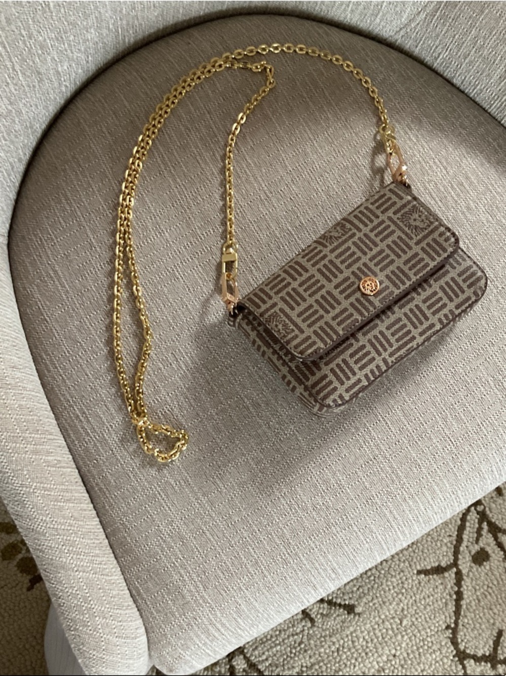 Anne Klein small purse with long chain